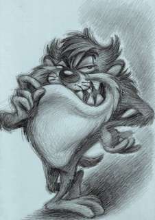 Joan Vizcarra | Tasmanian Devil (Taz) - Fine Art Giclée Signed By Joan Vizcarra - Canvas - Artist Edition - Exemplaire unique | Catawiki