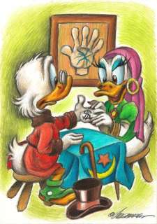 Joan Vizcarra | Uncle Scrooge and The Fortune-Teller - Original Drawing - Signed by Joan Vizcarra | Catawiki