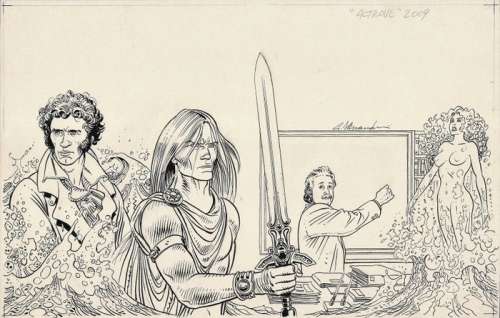 Giancarlo Alessandrini | Martin Mystère, Storie da Altrove #12 - Giancarlo Alessandrini - cover originale "La Donna che rapÃ¬ Albert Einstein" - Page volante - Exemplaire unique - (2009) | Catawiki