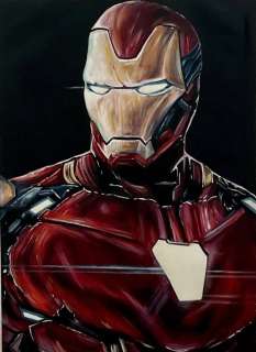 Alberto Ricardo | Iron Man - Oil technique on canvas - Original Artwork by Alberto Ricardo (2021) | Catawiki