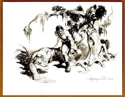 Hoffman - John Carter and Woola, Drawing (2012) | Russ Cochran