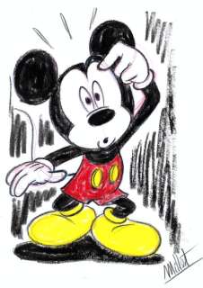 Millet | Mickey Mouse - Thinking Mickey - Signed Original Sketch by Millet | Catawiki