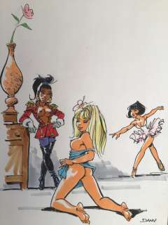 Dany | Dany - Dessin original couleur - Colombe et ses amies | Catawiki