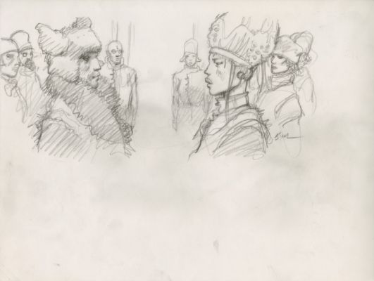 Enki Bilal | GRAPHITE IN PROGRESS 3 – Dessin original 63 | Galerie Barbier