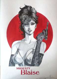 Giuseppe Candita | G. Candita - " tributo a Modesty Blaise " cm 42x29 - Page volante - Exemplaire unique (2022) | Catawiki