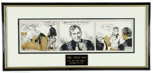 â€œTHE CISCO KIDâ€ PROFESSIONALLY FRAMED DAILY COMIC STRIP ORIGINAL ART. | Hake’s