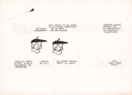 Studios Peyo. Planche de travail Benoît Brisefer | BDEnchères