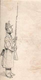 Braakensiek, Johan | Johan Braakensiek (1858-1940) - Potlood en Oostindische inkt op papier - Soldaat op wacht - Page volante - (1890/1900) | Catawiki