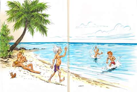 Dany | Spirou et la gorgone bleue, tirage de luxe très grand format limité à 120 ex., agrémenté d’une dédicace. | Septimus