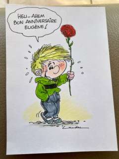 Laudec | Laudec - Dessin original couleur dédicacé - Cédric - (1989) | Catawiki