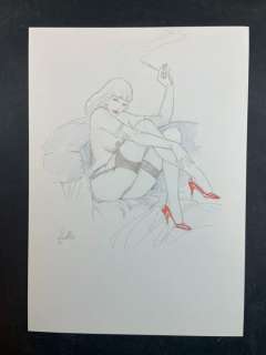 Leone Frollo | Leone Frollo - Pin up in Red Shoes - Firmata - Page volante - Exemplaire unique | Catawiki