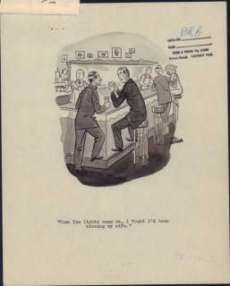 Vic Herman - men at bar talking about wife gag - signed