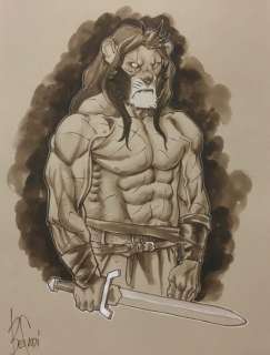 Bessadi, Bruno - Bessadi, Bruno - Dessin original - L‘Ogre-Lion - Kgosi - (2022)