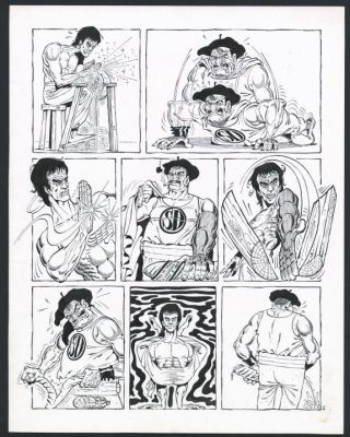 Marcel Gotlib - Planche originale n°02 pour l‘histoire en 9 pages "Kung Fu Glacial" - Tome Deux - Rhâ-Gnagna