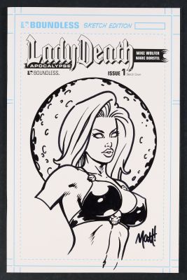Matt Martin | Lady Death Apocalypse #1 (2015) Headlights Sketch Cover by Matt Martin | mycomicshop.com