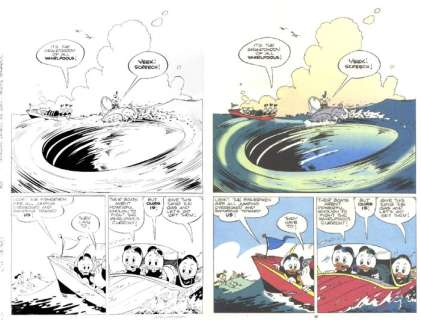 William Van Horn | Donald Duck KJD 004 - “Not so silent service” - William Van Horn - Signed, Inked, Hand-lettered - p. 10A-10B - Page volante - (1991) | Catawiki