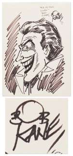 Bob Kane Signed 8’’ x 11’’ Sketch of The Joker | Nate Sanders