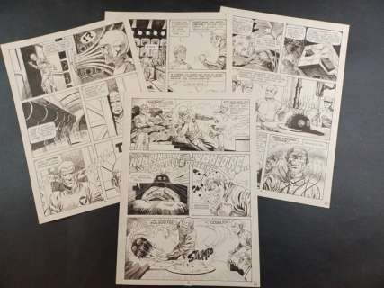 Corteggi Luigi | Corteggi Luigi - 4x tavole consecutive "Astronave Perduta" - Page volante - Exemplaire unique - (1980) | Catawiki