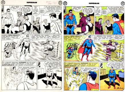 Curt Swan John Forte - Superman #137 P 8 (Very Early Swan / Forte Superman Art!) Large Art - 1959
