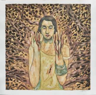 Clément Oubrerie - Illustration originale, reprise en couleur de la case 1 page 33 - Meurtre en Abyssinie - Renée Stone (Une aventure de)