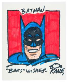 "BATMAN BATS WISHES - BOB KANE" COLOR ORIGINAL ART. | Hake’s