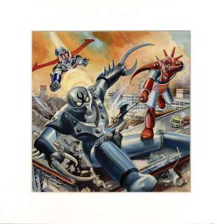 Shigeru Komatsuzaki Handwritten copyright color manuscript " Getter Robo (Getter Robot) G"