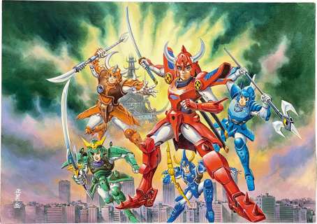 Masami Watanabe Hand-Drawn Color Manuscript "Ronin Warriors (Yoroiden Samurai Trooper)" Samurai Battle | Mandarake (Big Web)