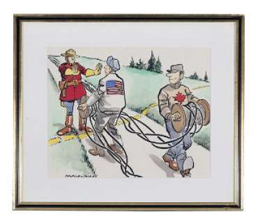 Canadian - US Border Original Cartoon | Guernseys