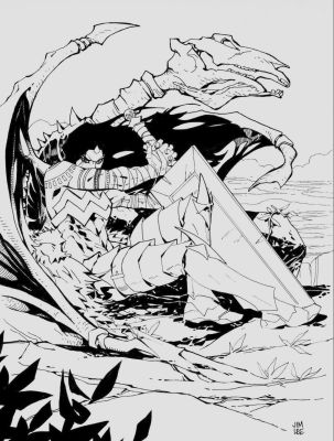 Absolute Wonder Woman by Lucas Lee, inked by Jim Lee 9x12 Original Art | Raremarq