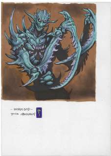 Yasushi Nirasawa Hand-drawn color illustration (lines are printed) "Dark Summoner" WORMGOD | Mandarake (Big Web)