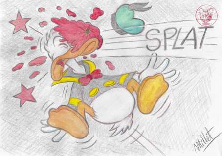 Millet | Donald Duck - Tomato Time! - Original Signed Colour Drawing by Millet | Catawiki