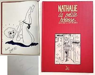 Jaap De Boer - Nathalie la petite hôtesse - TT luxe - dédicace Jaap De Boer - Walthéry parodie pastiche - Cartonné - EO - (1985)