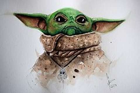 Pablo Such - Pablo Such - Original Watercolor - Grogu - (2023)