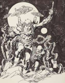 Gil Kane Star Hawks Illustration Original Art (c. 1980). Rex and Chavez, the peace-keeping agents of the -