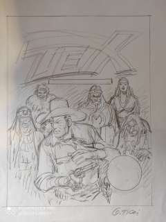 Ticci, Giovanni | Ticci, Giovanni Preliminare di copertina per Oscar Mondadori - "Tex e Mefisto" Lapis su carta | Catawiki
