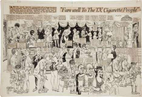 Bill Ward Cracked Magazine #91 Complete 2-page Story "Farewell to the T.V. Cigarette People" Original -