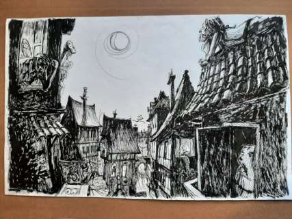 Corboz, Yannick | Corboz, Yannick - Dessin original - Pages de garde - Célestin Gobe-la-Lune - (2007) | Catawiki