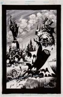 Kelley Jones Batman & Dracula: Red Rain Promotional Illustration Original Art (DC, 1991). "In this -