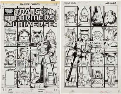 Herb Trimpe, Ian Akin, and Brian Garvey The Transformers Universe #2 Wraparound Cover Original Art (Marvel, 1987). -