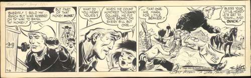 Harman- Red Ryder Original Daily Strip (1955) Signed by Artist | Russ Cochran