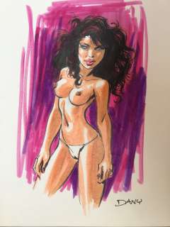 Dany | Dany - Dessin original couleur - Olivier Rameau - Intimité | Catawiki