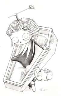 Roman Dirge (Roman Elliot) Lenore #13 Back Cover Pin Up Illustration Original Art (SLG, 2007). This issue -