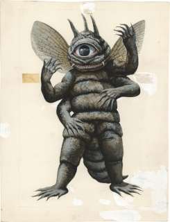 Yoshio Watanabe Hand-Drawn Color Illustration "Spectreman" Buckler | Mandarake (Big Web)