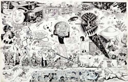 Robert Crumb, S. Clay Wilson, Spain Rodriguez, Kim Deitch and Others Unpublished Jam Page Original Art -