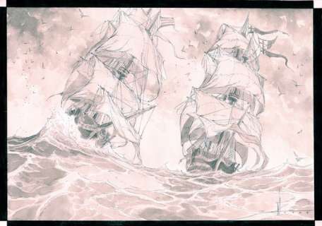 Tamburo, Nico | Tamburo, Nico - Original drawing - "Les Grandes batailles navales, Gravelines: l’Invincible armada" - (2023) | Catawiki