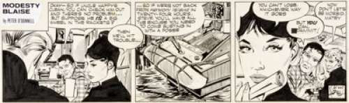 Jim Holdaway Modesty Blaise Daily Comic Strip #667 Original Art (London Times Mirror, 1965). "Uncle - | Heritage