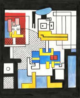 Tony Fernandez, Disney Artist | Donald & Daisy Inspired By Le Corbusier’s "Poem of the Right Angle" (1955) - Original Painting - Tony Fernandez Signed - Acrylic Art - Original Artwork | Catawiki