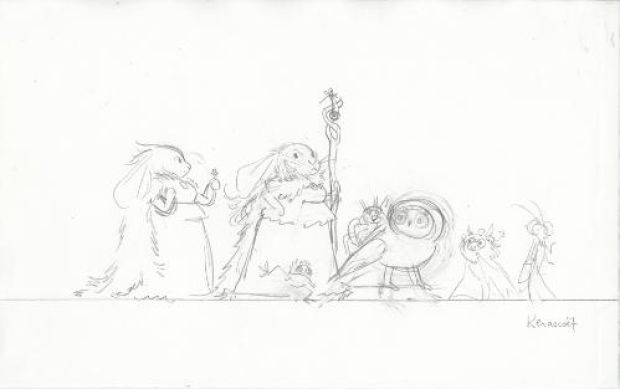 Kerascoët | Au Chant des Grenouilles, Crayonné | Galerie 9ème Art