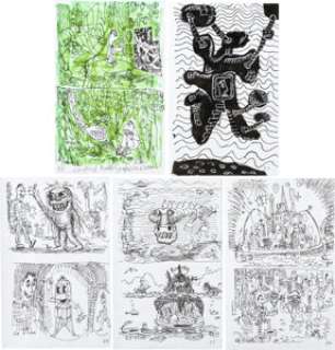 Gary Panter "Pee-wee Herman" Sketchbook Original Art (c. 2005-06). The secret word for today is -