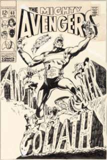 Gene Colan and George Klein Avengers #63 Cover Original Art (Marvel, 1969). The first appearance of the -